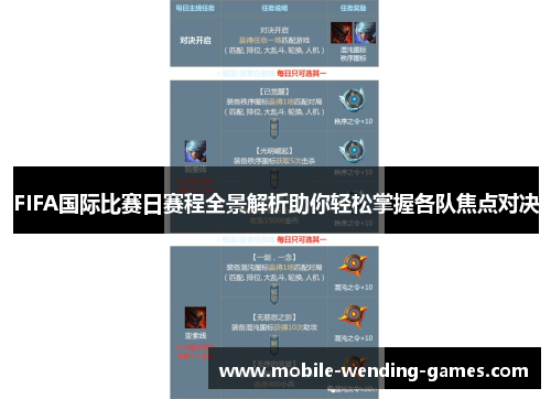 FIFA国际比赛日赛程全景解析助你轻松掌握各队焦点对决 FIFA国际比赛日赛程全景解析助你轻松掌握各队焦点对决